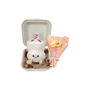 Милый креативный подарочный набор для чаепития с плюшевой куклой 14см PUDOWRABBIT