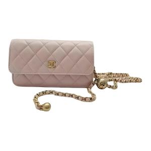 CHANEL Кожаная сумка через плечо женская розовая