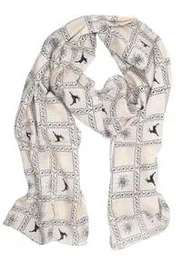 Шарф Allgäu Rebell "Trachten Elegant", с эдельвейсами, крендельками, оленями, бежевый