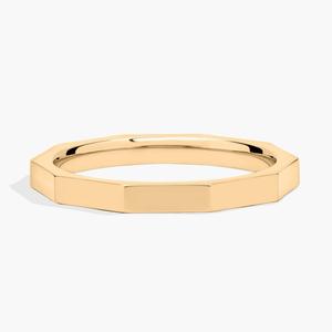 Кольцо с прямоугольной окантовкой из желтого золота 14 карат (2 мм) Blue Nile