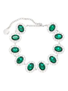 Ожерелье-чокер с овальным камнем 54th Venuja, серебристый