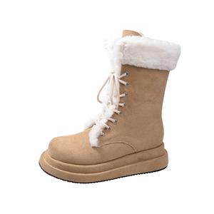 SHUMO Ботинки Warm Wear Resistant Height Increasing Slip Resistant Coverage Short Mid Calf Snow Boots Women's Khaki