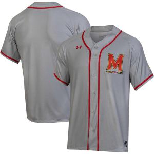 Мужская серая бейсбольная майка Maryland Terrapins Replica Under Armour