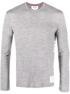 Джемпер с круглым вырезом THOM BROWNE, серый