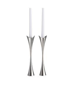 Изогнутые подсвечники 11 дюймов Nambé, серебро