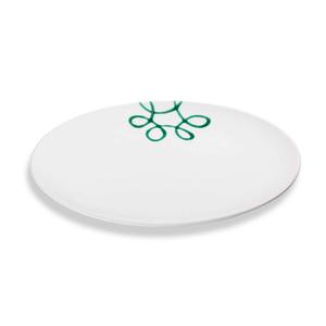 Pure Flamed Green Тарелка овальная 33х26 см Gmundner Keramik, белый/зеленый