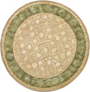 Ковер SAFAVIEH, 107 x 107 см, Silk Road Collection, круглый, Ivory & Sage, ручной работы из традиционной шерсти, идеален для помещений с высокой проходимостью в гостиной, спальне (SKR212A)