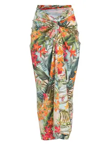 Юбка с запахом и цветочным принтом Lygia & Nanny, зеленый