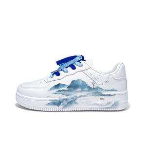 Нескользящие, легкие и дышащие низкие кроссовки для скейтбординга унисекс WARRIOR, White Blue