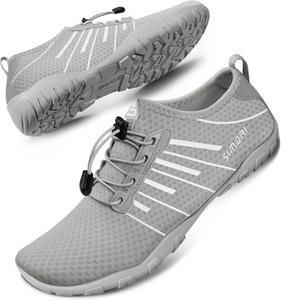 Водные туфли SIMARI для женщин и мужчин - Босоножки с быстрым высыханием, Легкие плавательные тапочки для серфинга, плавания, пляжного спорта, каякинга, дайвинга, Противоскользящий дизайн, серый