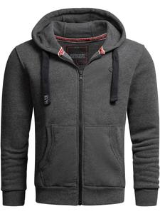 Толстовка с капюшоном на молнии Alessandro Salvarini Zip-Up Hoodie Lomborio, цвет anthracite/mottled grey
