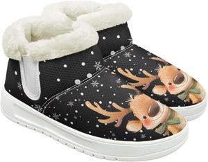 Женские зимние ботинки с утепленной меховой подкладкой, ботинки на зиму для прогулок на улице Fuojuvelie, Deer