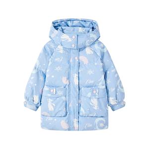 Детская пуховая куртка с капюшоном и утеплителем Disney, синий