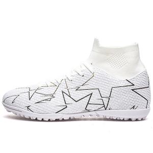 Футбольные бутсы для детей и подростков с противоскользящим покрытием, износостойкие, легкие, амортизирующие, с высоким верхом HBRK, белый