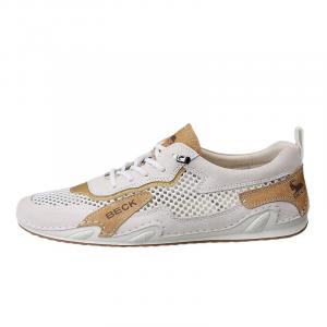 Slip Resistant, Abrasion Resistant, Breathable Coverage Low Top Casual Shoes Unisex BECK, белый коричневый