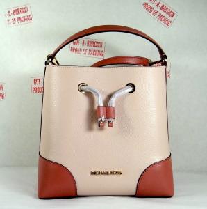 Женская сумка-ведро Michael Kors Mercer с завязками на шнурке, цвет powder blush multi