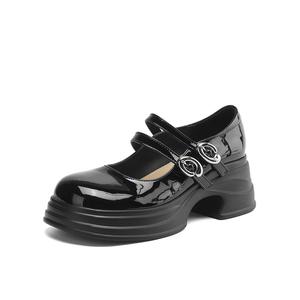 DAPHNE Женские туфли Мэри Джейн на массивном каблуке черные, цвет Black