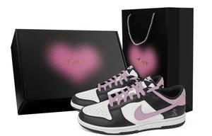 Nike Кроссовки для скейтбординга Dunk Romantic Blossom, Heart Box, устойчивые к истиранию, низкие, унисекс, черные с фиолетовым