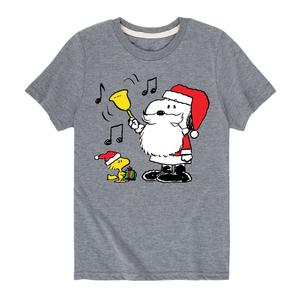 Футболка Peanuts Snoopy Santa Bell для мальчиков 8–20 лет Licensed Character, серый