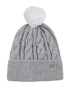 Шапка бини фактурной вязки с помпоном Michael Kors Kids, серый