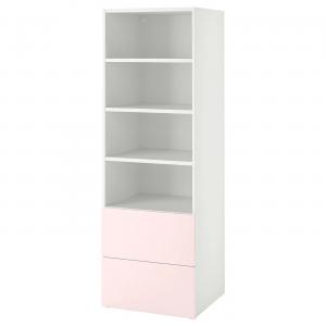 Книжный шкаф SMÅSTAD/PLATSA IKEA, 60x57x181 см, цвет white pale pink