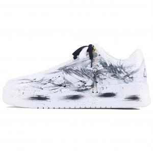 Anta Мужские низкие скейтборд-кроссовки Cloud Ink Dragon с противоскользящей амортизацией, белого, черного и серебристого цвета