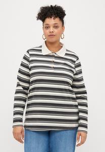 Поло ONLY Carmakoma CARGLOBE O NECK , Cloud Dancer/Black/Off-White