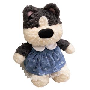 Плюшевая кукла вест хайленд уайт терьер в одежде, высота 45 см Tak Bebe, синий