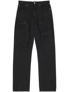 MM6 Maison Margiela джинсы с нашивкой-логотипом, черный