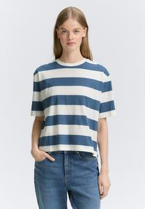 Футболка TOM TAILOR DENIM Print T-shirt, Dusty Blue White Stripe/Blue