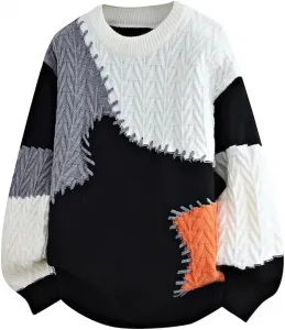 Мужской свитер High Street Fashion со вставками