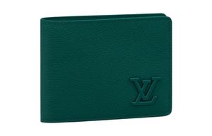 LOUIS VUITTON Мужской бумажник из натуральной кожи тёмно-зелёный