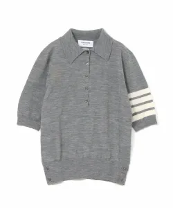 Свободная рубашка поло с 4 полосами из мериносовой шерсти