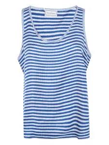 Полосатая шелковая майка Pierre-Louis Mascia, синий