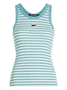 Полосатый топ в рубчик KARL LAGERFELD, синий