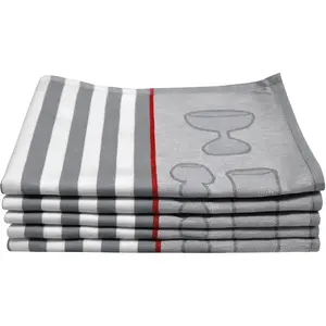 Полотенце Стекла / Полулин с мотивом стекла и полосок, размеры каждого полотенца примерно 50x70 см Dyckhoff, антрацит