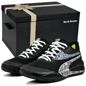 PUMA Тройная износостойкость и легкие низкие баскетбольные кроссовки Unisex Black