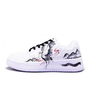 Легкие, дышащие, низкие скейтбордные кроссовки Li Ning Floating Boat Balance, унисекс, белые