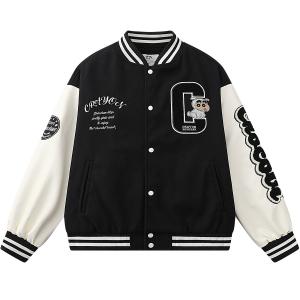 Crayon Shinchan Бейсбольная куртка унисекс, Black (Basic)