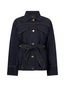 Джинсовая куртка с поясом Moorer, синий