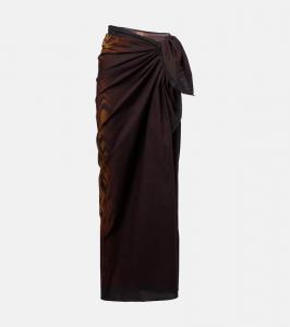 Печатная хлопковая пляжная накидка Jean Paul Gaultier, Black/Brown