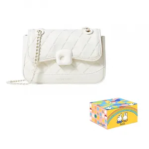 Miffy Цепная сумка Маленькая квадратная сумка Сумка через плечо Кроссбод, Ecru