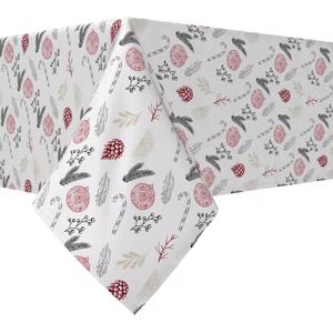Прямоугольная скатерть, 100% хлопок, 60x104 дюйма, елочные украшения