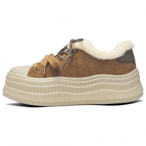 Низкие женские скейтерские кеды AGSDON, коричневый[thick fleece]nr151171