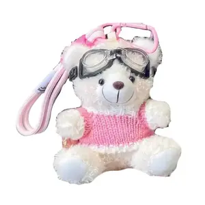 Очаровательные куклы Pilot Bear плюшевый кулон высота 13 см Dolls and bears dance, белый