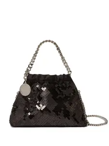 Мини-сумка Falabella с пайетками STELLA MCCARTNEY, черный