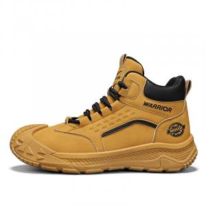 Мужские повседневные туфли с высоким берцем, амортизирующие, противоскользящие и износостойкие WARRIOR, Earth Yellow/Black