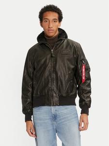 Куртка из искусственной кожи прямого кроя 123106 Alpha Industries, черный