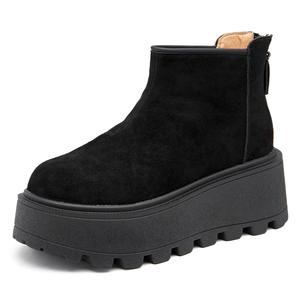 Термостойкие устойчивые к истиранию противоскользящие короткие зимние ботинки с эффектом увеличения роста для женщин Medd, черный