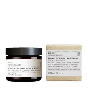 Осветляюще-отшелушивающая маска для лица, 60 мл Evolve Organic Beauty Radiant glow 2-in-1 mask scrub
